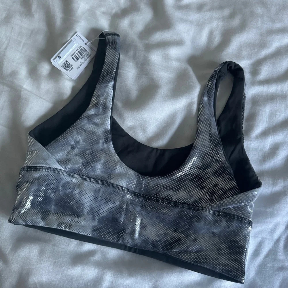 126 🆕🤍 Lululemon Align Bra A/B Cup Shine Diamond Dye Starlight Graphite Grey - Picture 4 of 11